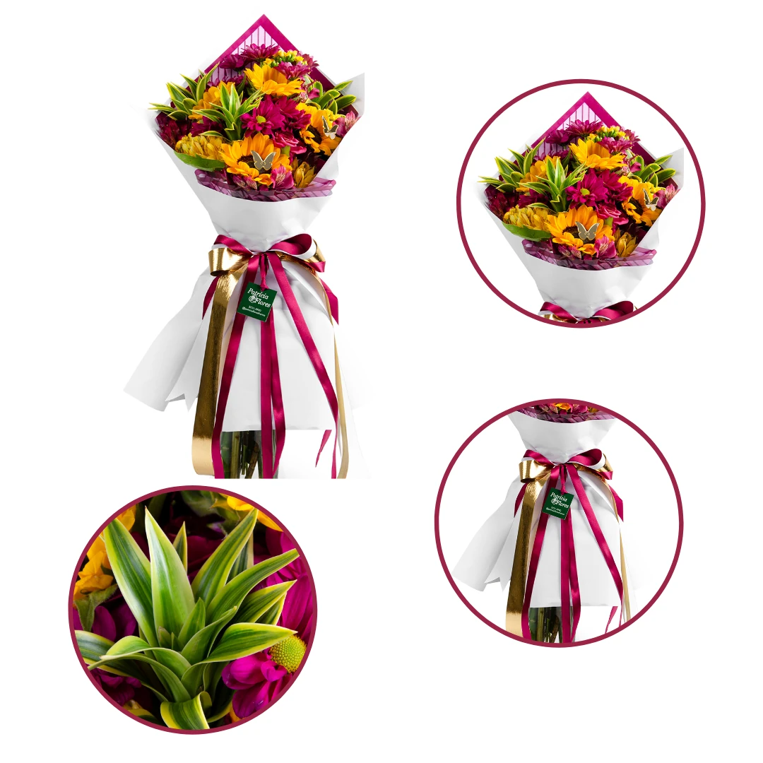 buque de flores girassol mix linha premium em franca sp