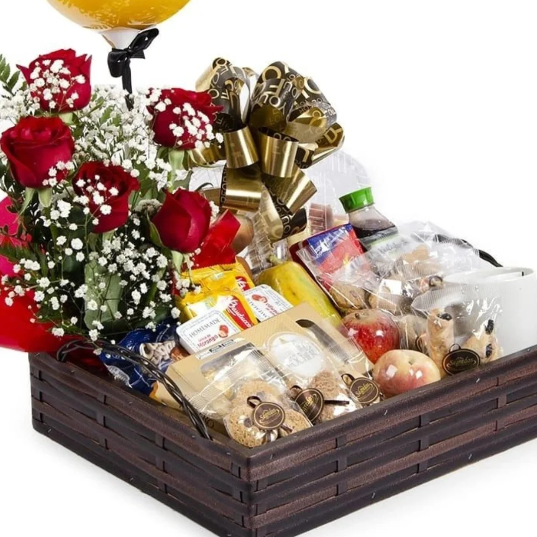 Cesta de Café da Manhã Love Master Luxo Personalizada - Imagem 3