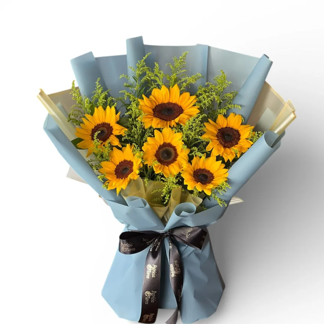 Buque Linha Premium Coreano com 6 Girassóis e Tango